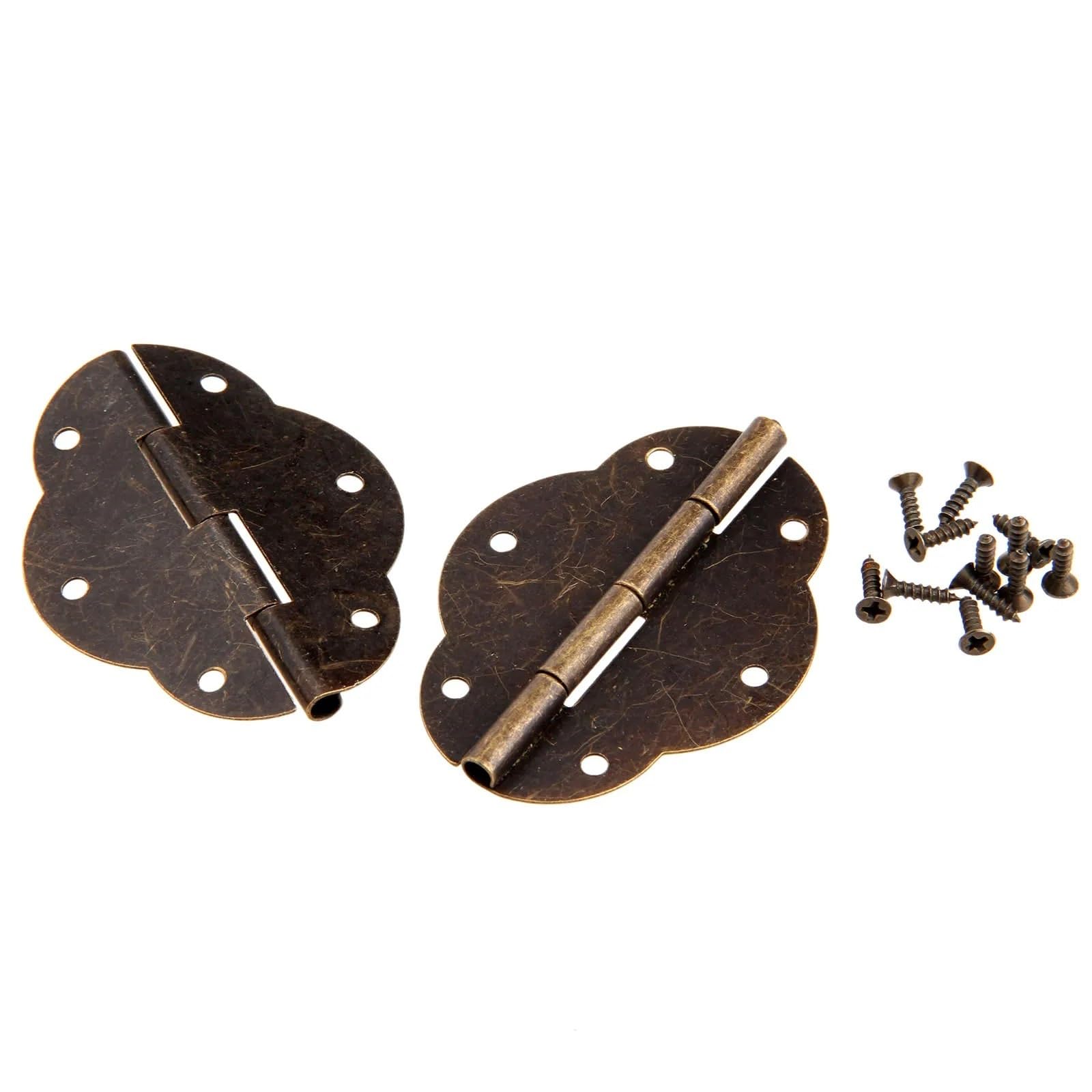 Charnières de meuble bronze quincaillerie porte placard boîte en bois vis 56x42mm