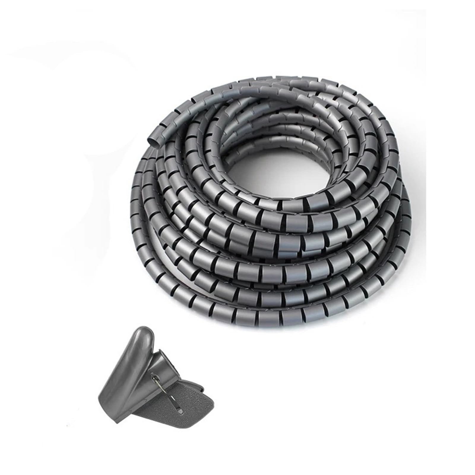 Guaina for la Gestione dei Cavi, Guaina for l'organizzazione a Spirale, 10 Metri, Multicolore, 8-22 mm(Grijs,22mm x 10 Meter)