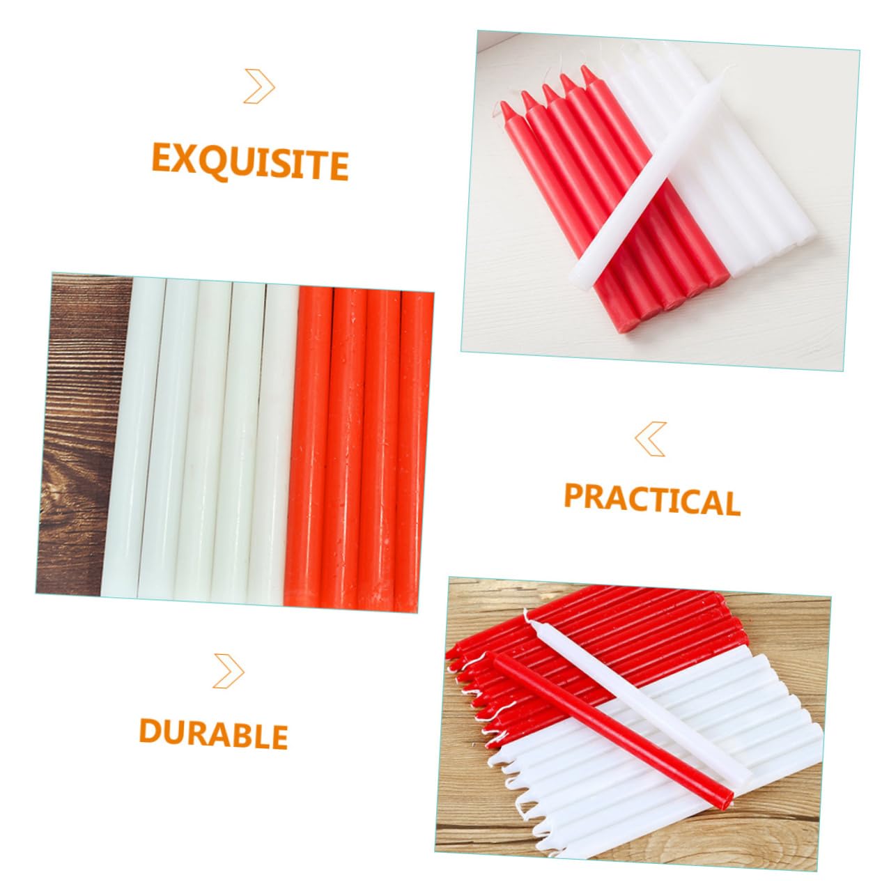 Velas Largas de Parafina de Color Claro, 10 Piezas para Emergencia