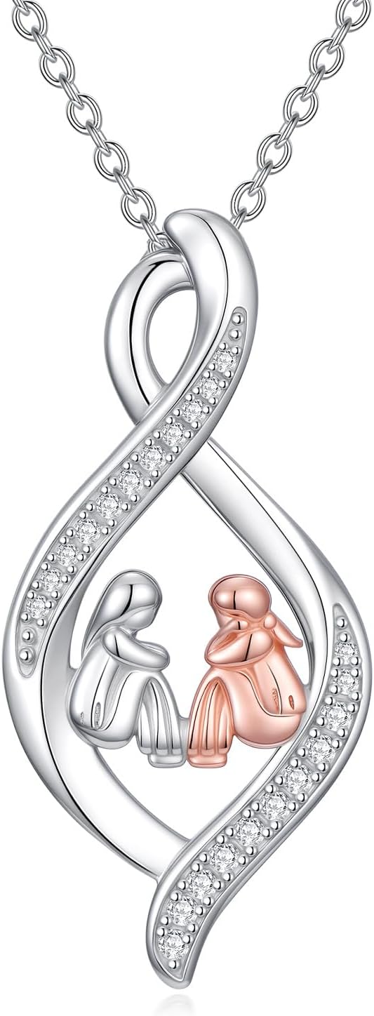 YYB Sister Gifts From Sister Necklace 925 Sterling Silver Forever My Sisters Friend Friendship Necklace Jewelry Gifts for Women