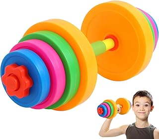 Adjustable Plastic Dumbbell for Kids – Multi-Color Hand Weights for Exercise, Kindergarten Fitness, Home Workouts, Boys Gy…