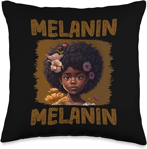 Miniatura 4 de Black History Month Pride African Black Afro Co Cute Melanin Afro Natural Hair Queen Black Girl Magic Pride Throw Pillow 18x18 Multicolor
