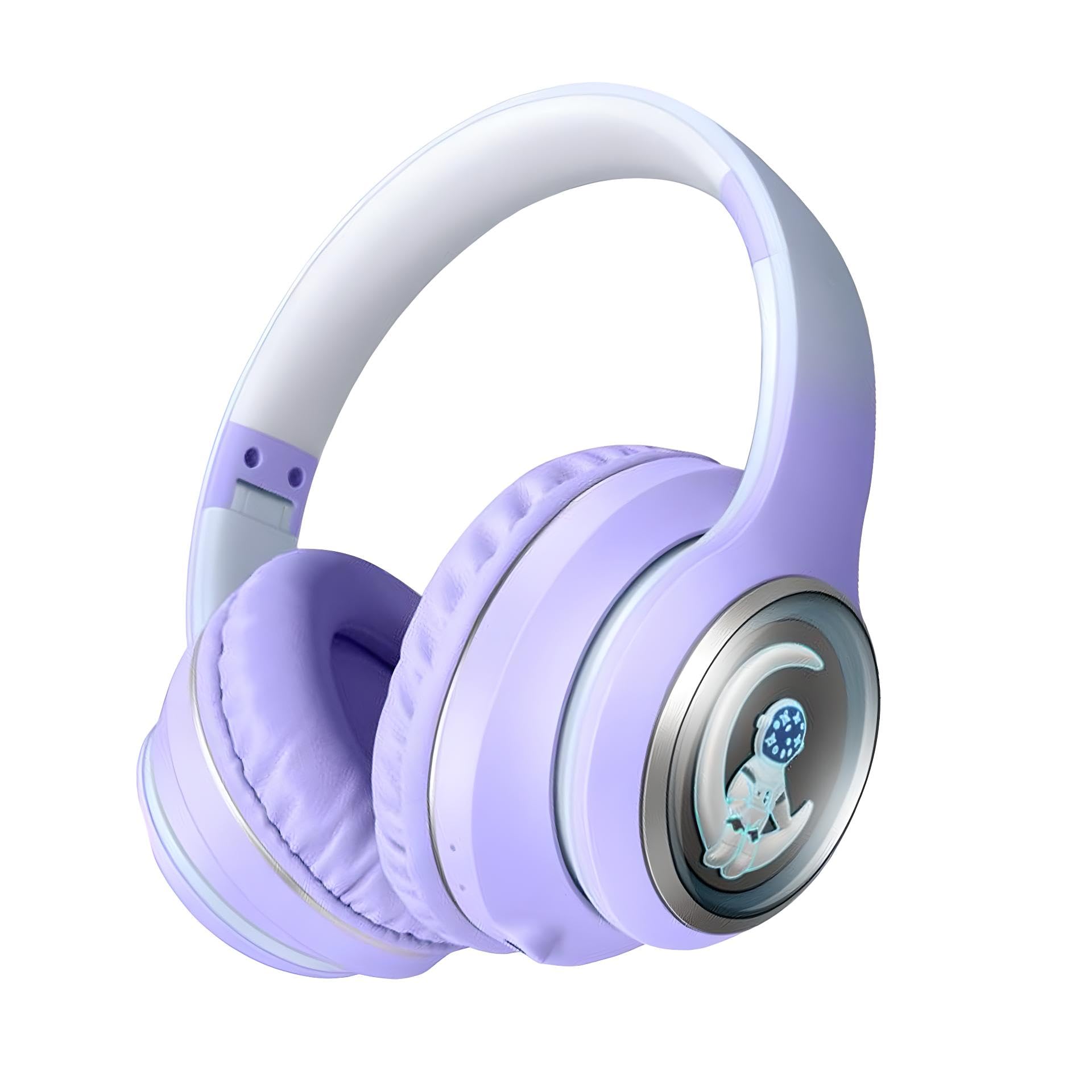 PunnkFunnk Newly Launched Astro Junior BT v5.3 Noise Cancelling Wireless Over-Ear Bluetooth Headphones Hi-Res Audio, 40mm Driver, Deep Bass, Memory Foam Ear Cups, for Kids Teens Adults(Purple)-image-5