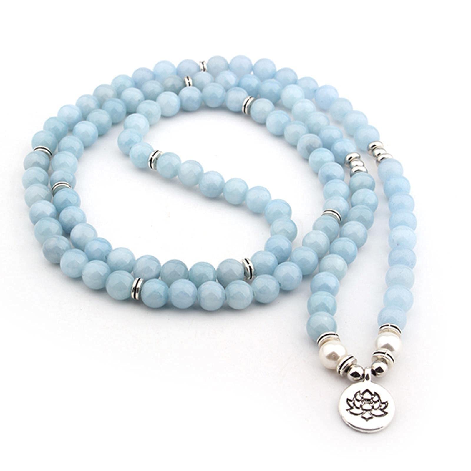 WBDWWTD Damen Herren Armbänder 108 Mala Perlen Natursteine ​​Armband Halskette Natural Wrap