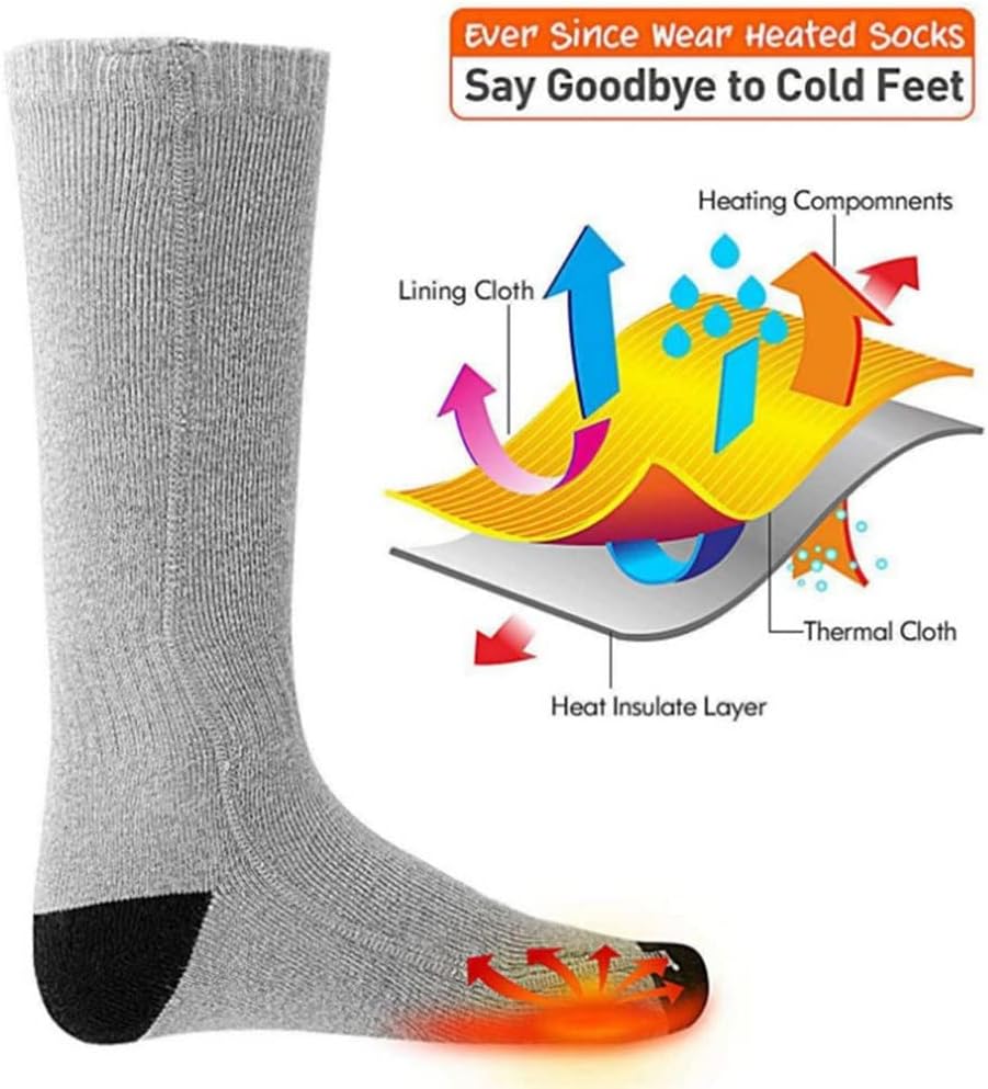 GELTDN Heated Socks Rechargeable Remote Control Thermal Socks Unisex Electric Heated Socks Warm Socks Boot Feet Socks (Color : C, Size : One Size) : Sports & Outdoors