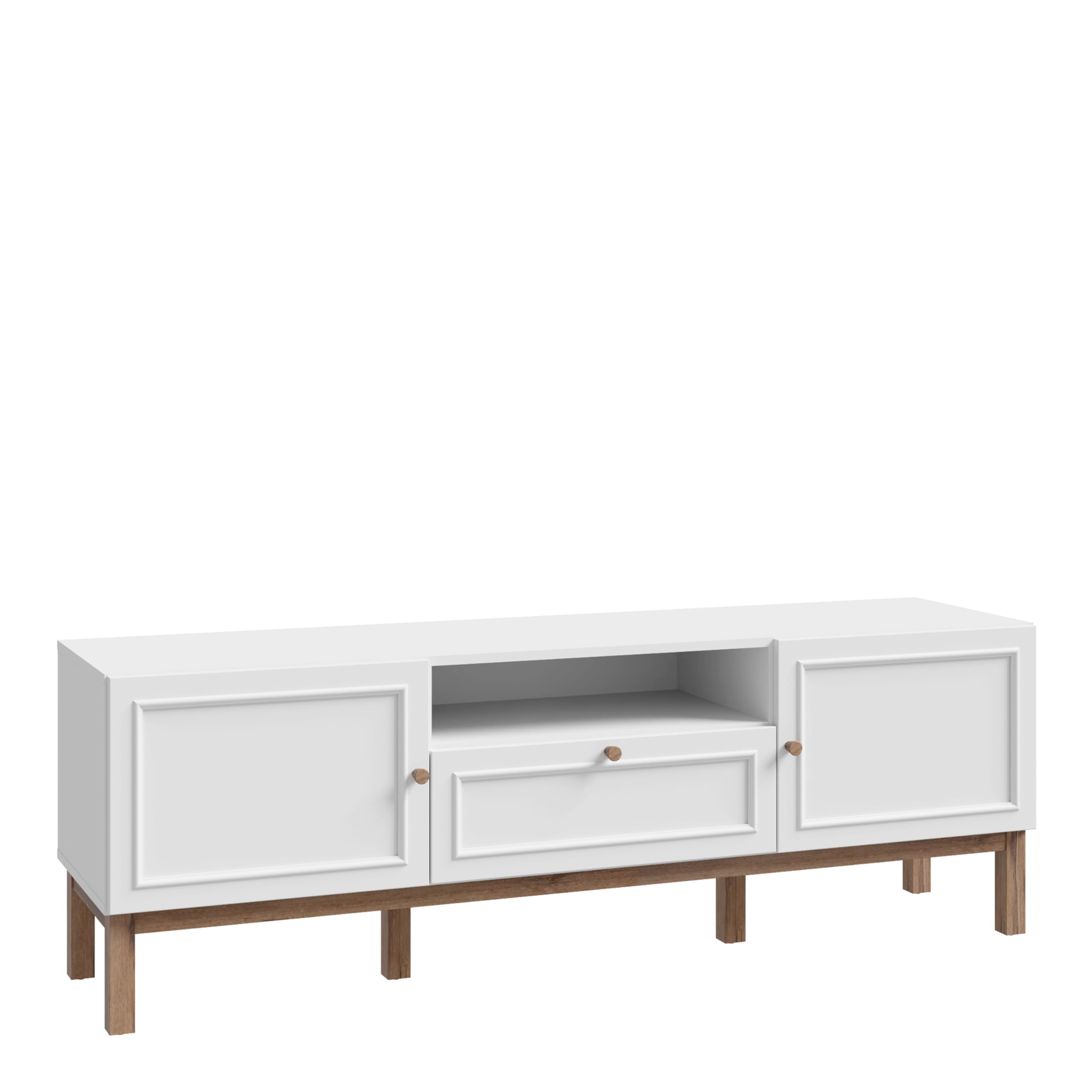 Furniture to Go | Wensley 2 Door 1 Drawer TV Unit in Light Grey and Oak