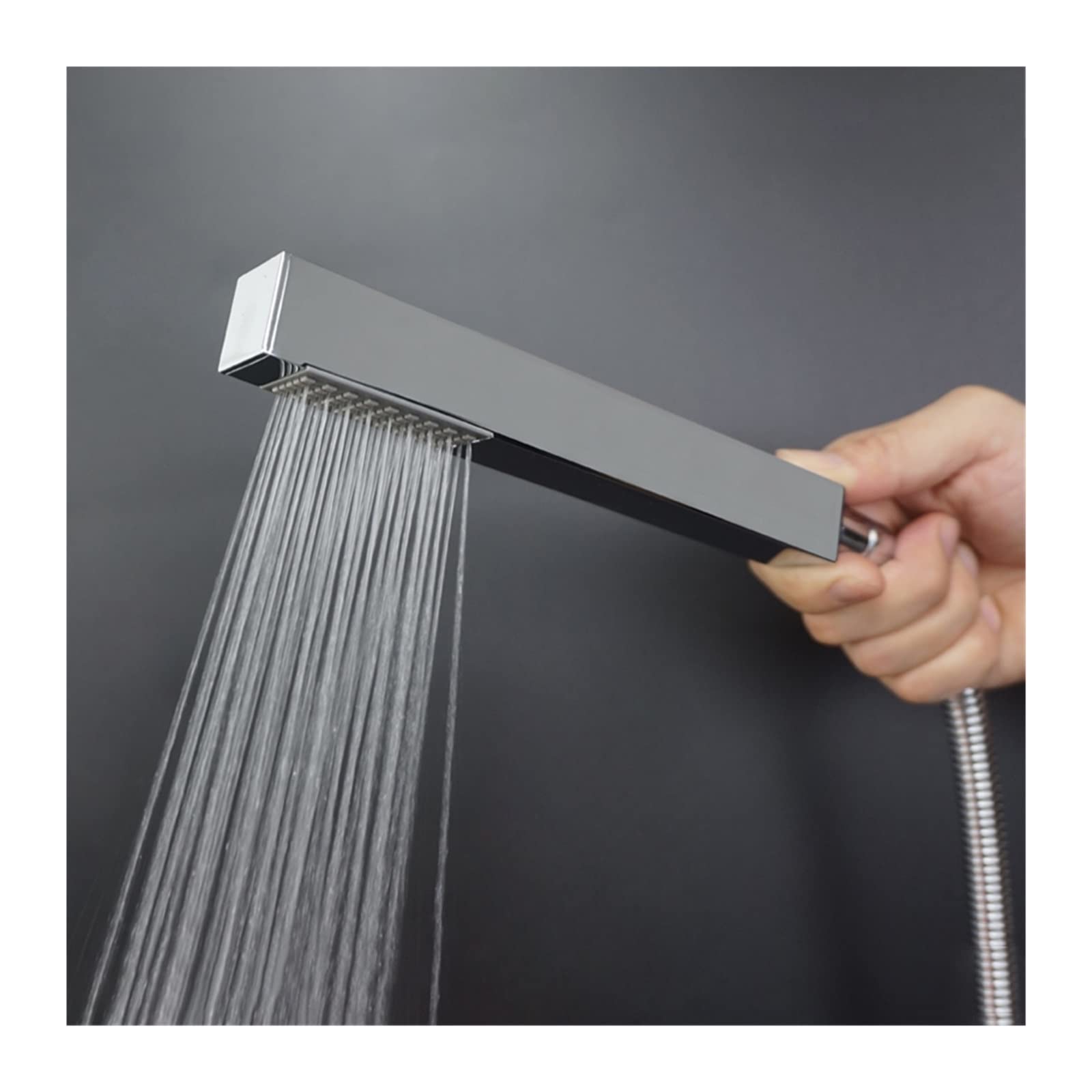 Support de douche carré chrome poli pour salle de bain moderne - 8