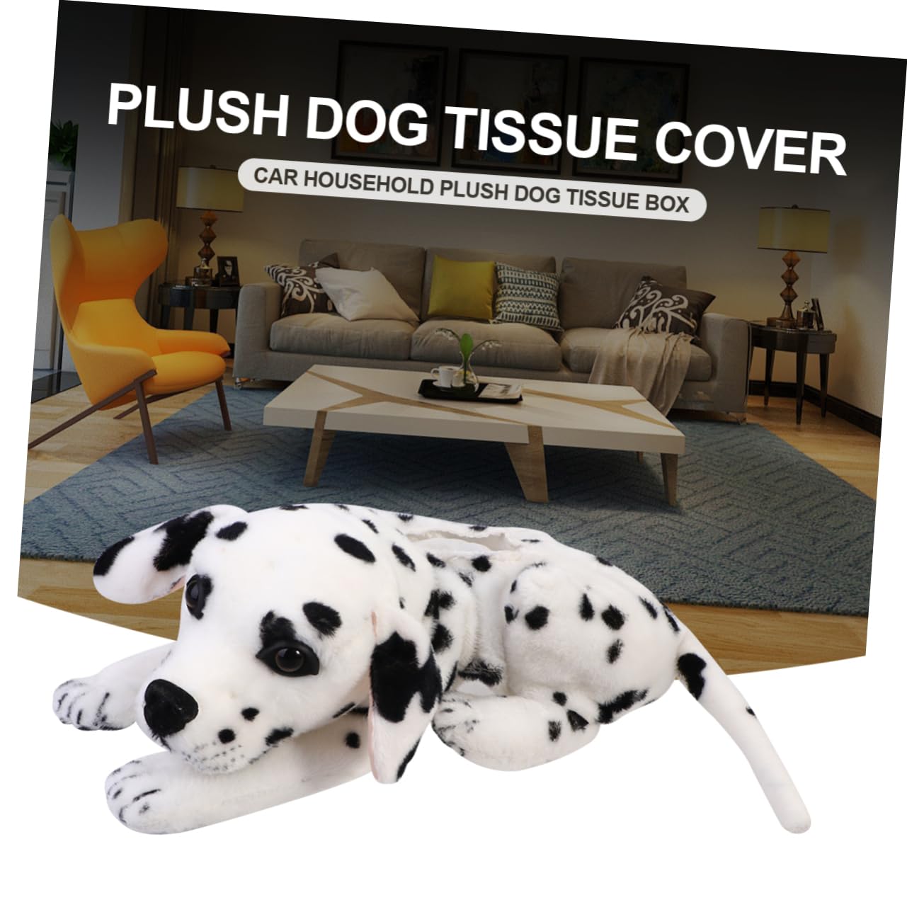 Cabilock 2 Piezas Funda de Pañuelos de Peluche Forma de Perro con Diseño para Decoración Oficina y Automóvil