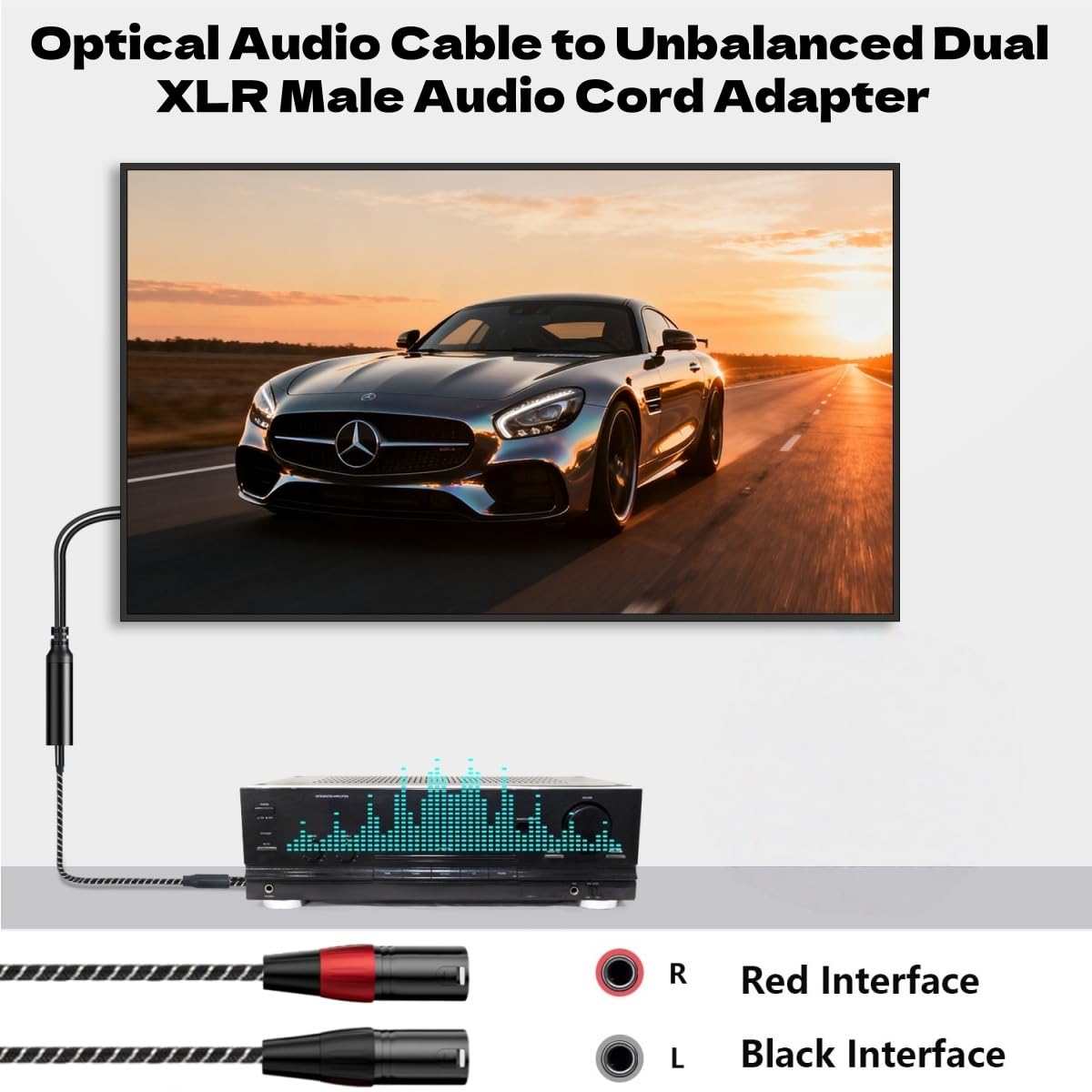 Convertitore da DAC ottico a doppio XLR, 192 KHz, cavo audio ottico a XLR maschio sbilanciato, convertitore audio da digitale ad analogico, per HDTV, DVD, set-top box (solo O-ptical a X LR)