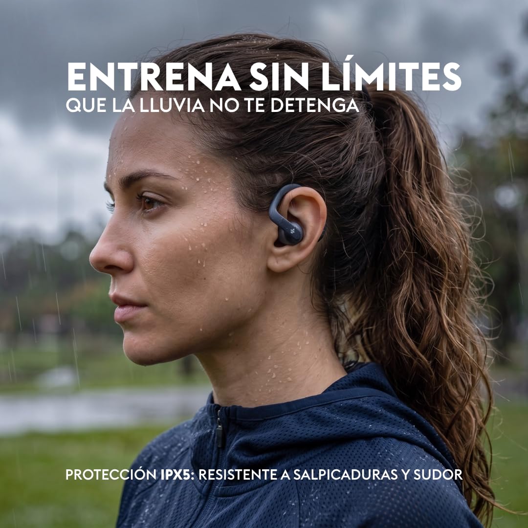 HUNE Écouteurs de sport sans fil TWS Bluetooth 5.4, 40 h d'autonomie, IPX5 résistants à l'eau, microphone HD, idéal pour la gym et la course à pied
