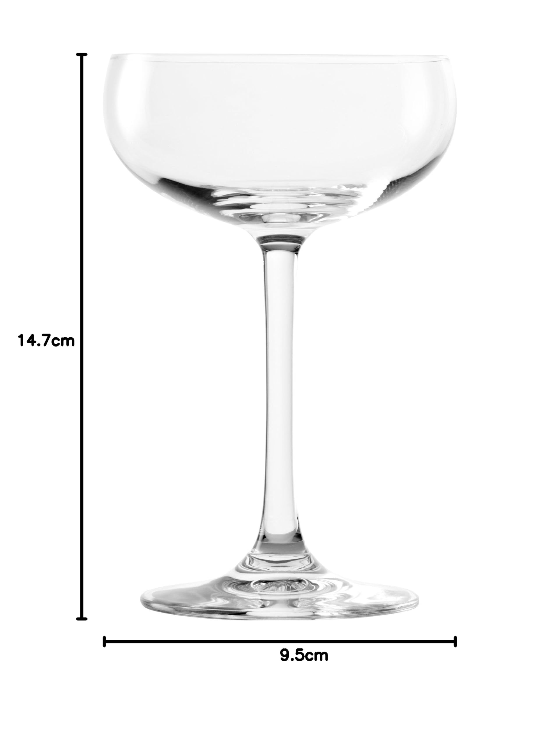 Stölzle Lausitz Sektschalen Jive 6er Set 230ml / Sektschale aus hochwertigem Kristallglas/als Sekt-, Cocktail- oder Champagnerschale/spülmaschinenfestes Coupette Glas