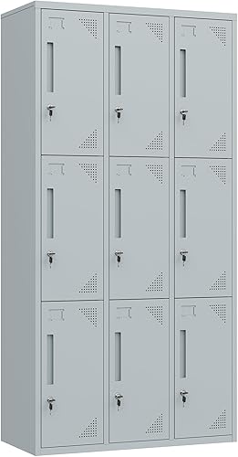Miniatura 8 de Letaya Taquillas de metal para empleados, gabinete de almacenamiento de acero de 71 pulgadas con 4 puertas con cerradura para personal de oficina,
