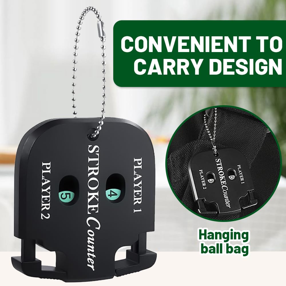 Contatore Porta Da Golf 2 Pezzi Digitale Con Catena, Materiale Abs Resistente, Leggero Portatile per 2 Giocatori