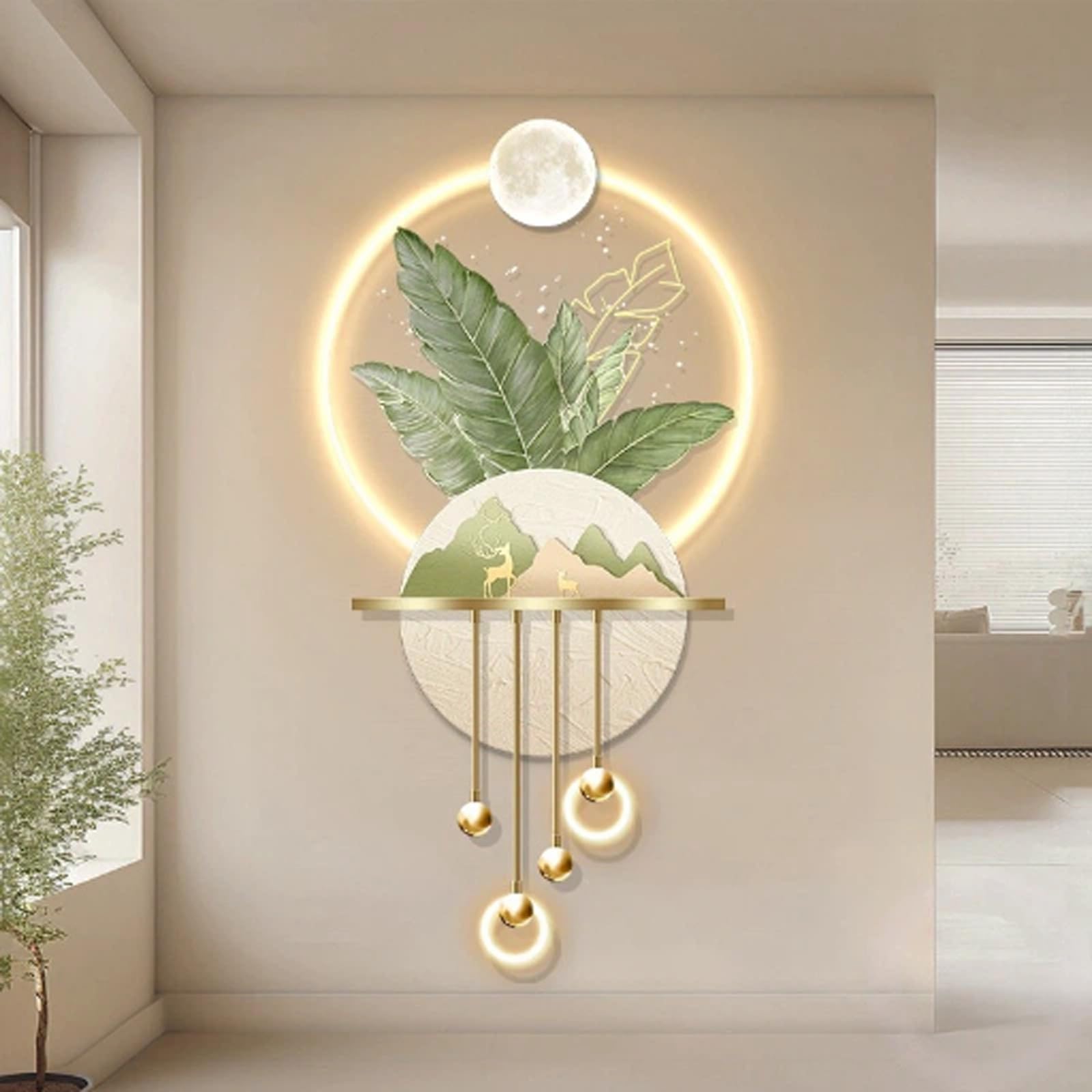 Quadro Moderno 3D con LED Decorazione Parete Illuminata per Casa Ufficio | Design 3D Immersivo, Illuminazione LED Calda, Installazione Facile, Arte Moderna(S,61.0IN*27.6IN_NO LED)