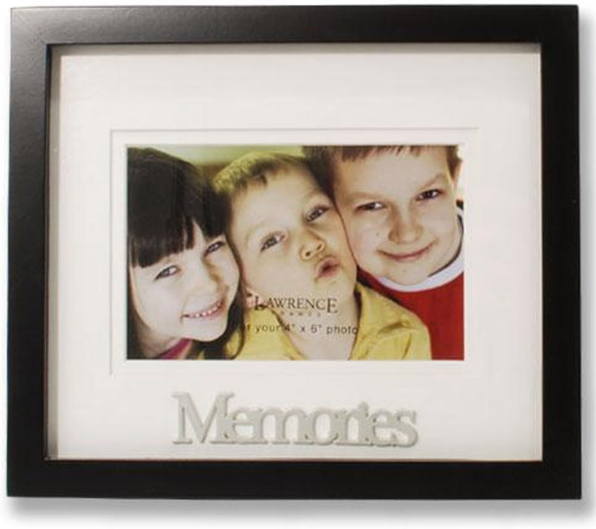 Lawrence Frames Black Wood Double Mat 6x4 Picture Frame