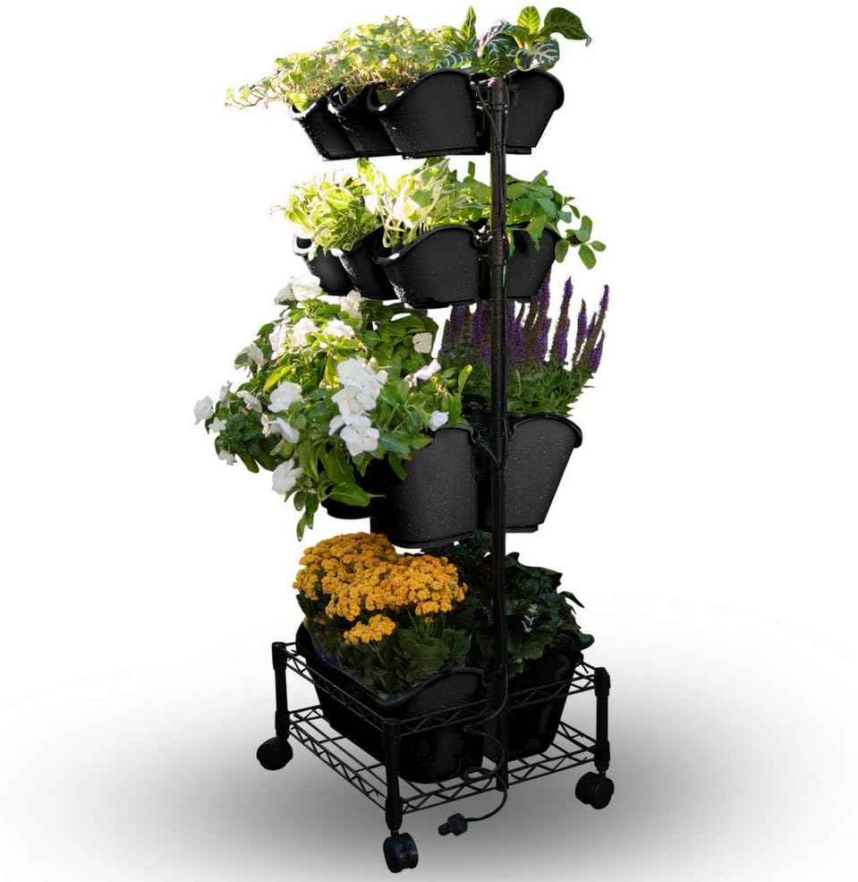Watex Mobile Green Wall (Double Frame, Black) , BPA Free Planters