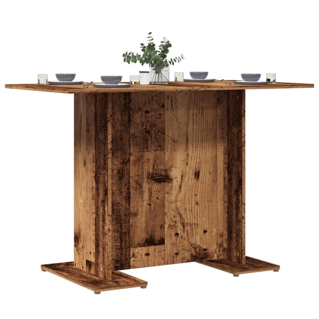 Stół do jadalni o wyglądzie starego drewna 110 x 60 x 75 cm materiał
