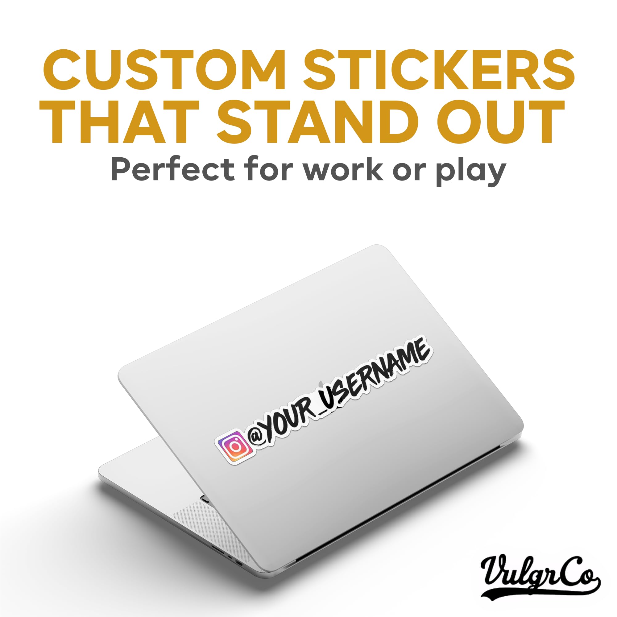 VulgrCo Custom Social Media Stickers, Personalized Instagram, YouTube, and More, Custom Car Sticker for Social Media, Durable Vinyl Instagram Stickers for Cars