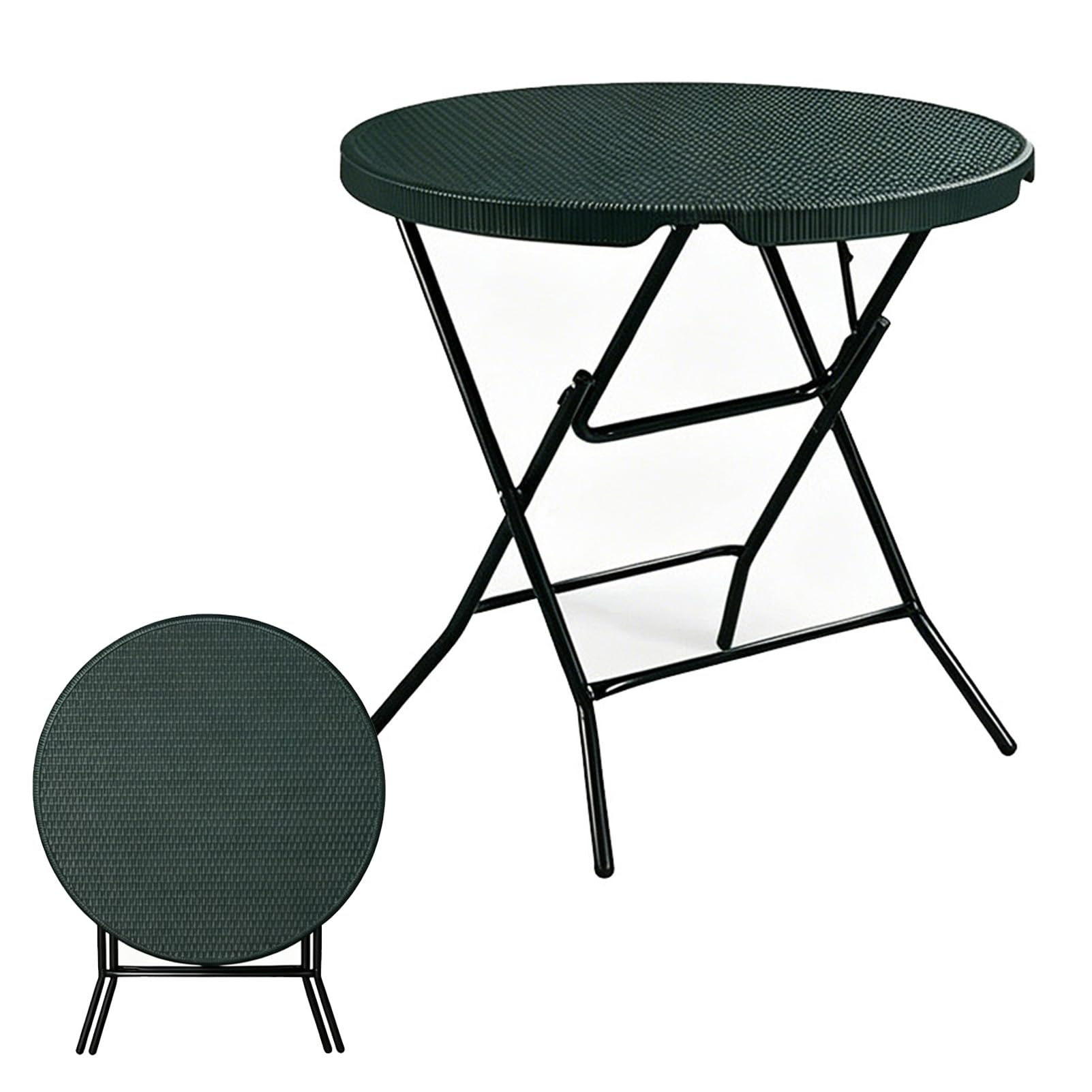 Table de patio en plastique robuste ronde sans montage pour balcon