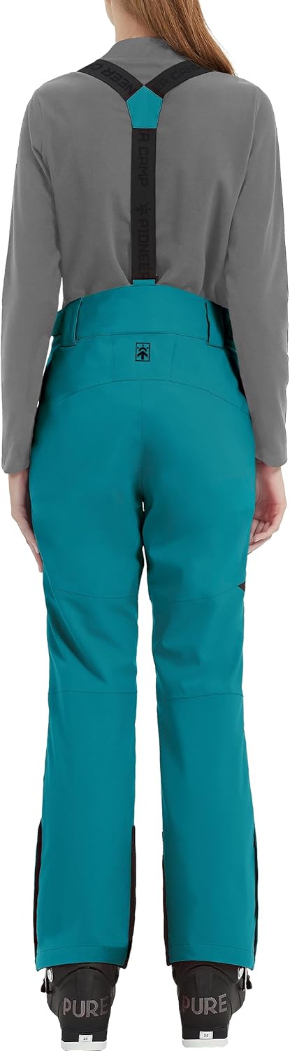 Pioneer Camp Women's Snow Pants Ski Bibs Waterproof Insulated Snowboard Overalls Winter Cargo Hiking Pants with Suspenders