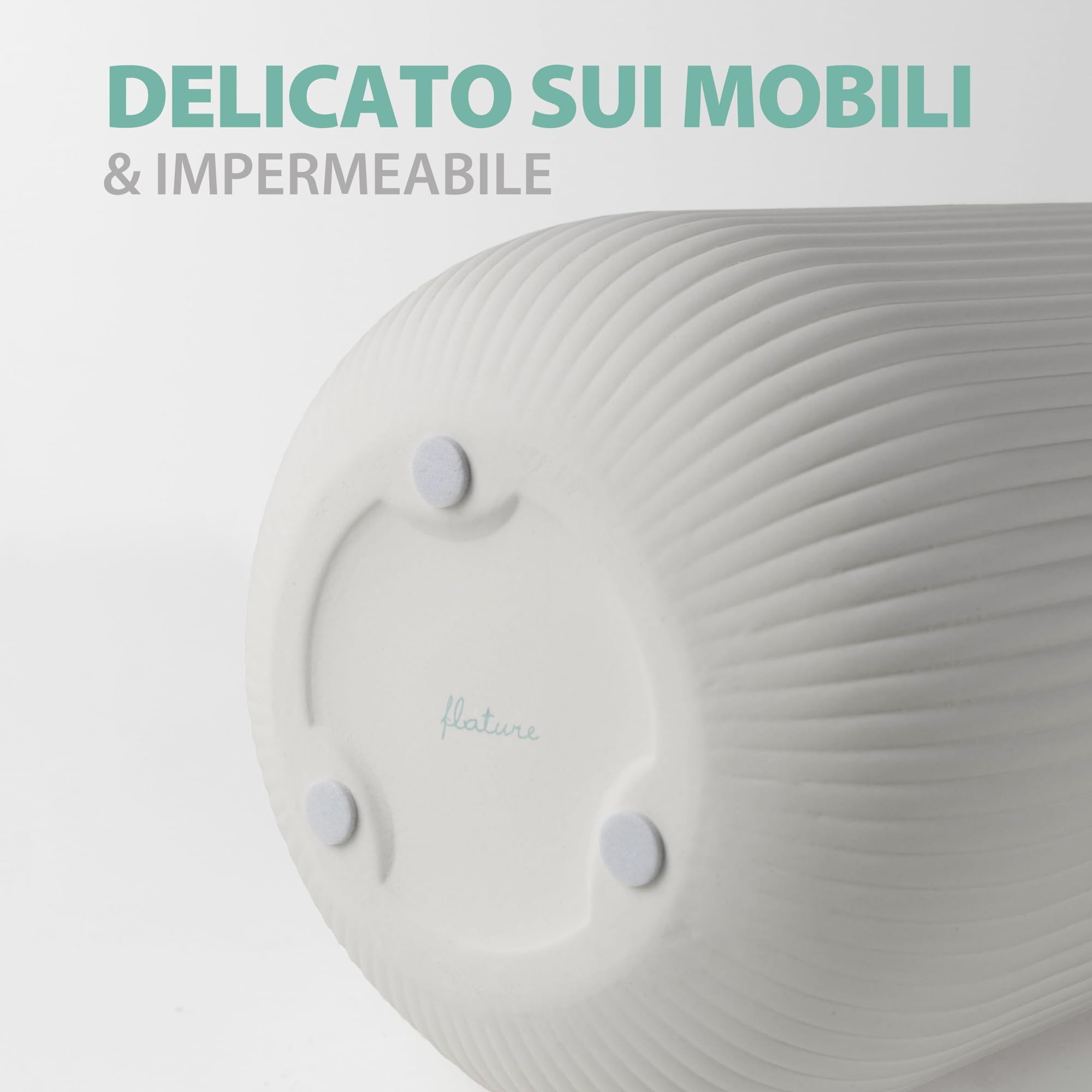Flature vaso in ceramica con scanalature – fiore bianco opaco impermeabile per fiori recisi e secchi, erba della pampa, vaso grande 20 cm, regalo per soggiorno