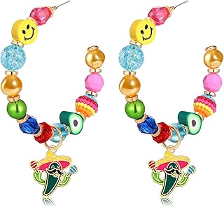 Holiday Hoop Earrings for Women Girl Glitter Festive Enamel Green Shamrock Charm Hoops for Mardi Gras St. Patrick's Day Jewelry Gifts for Party Carnival