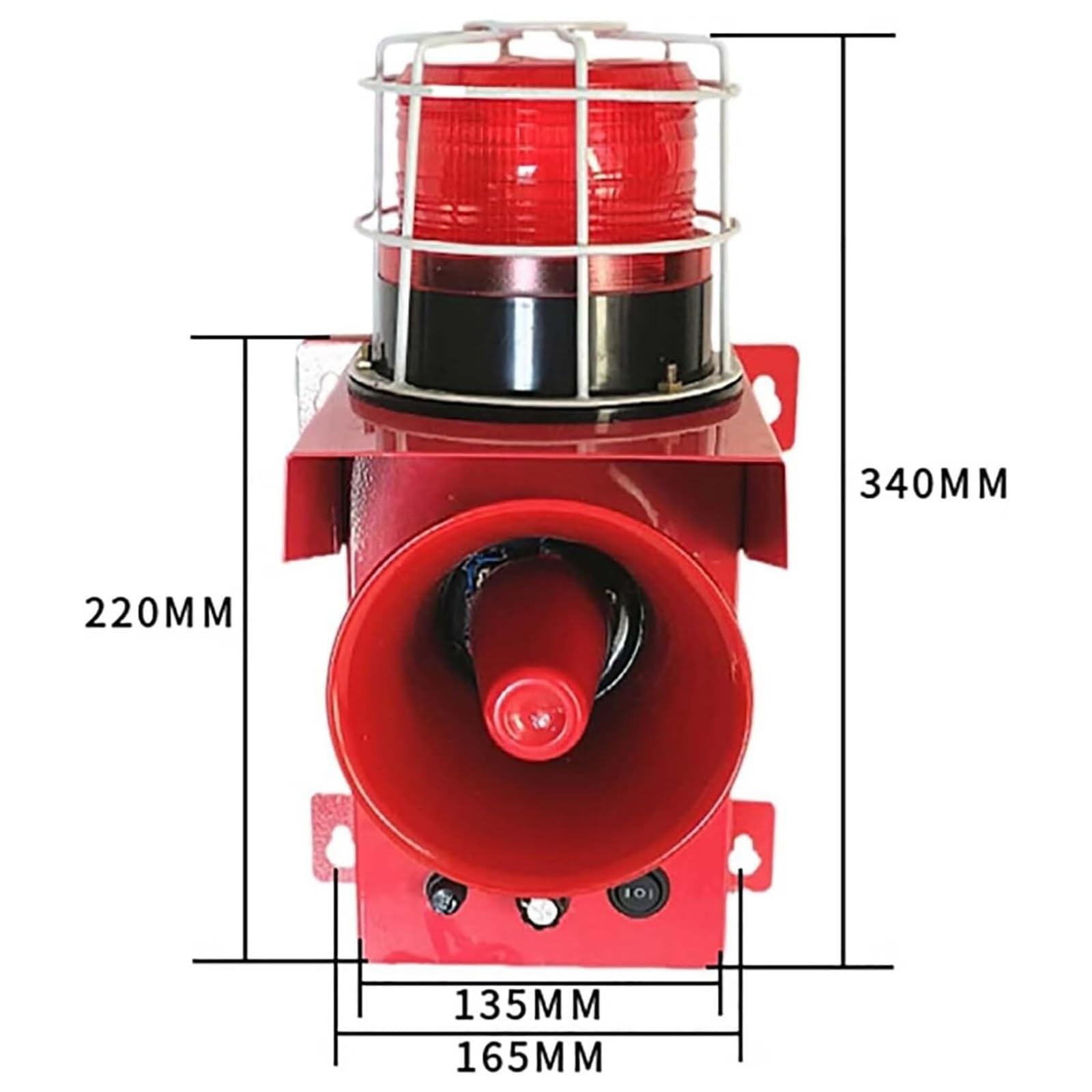 Torre de sirena de alarma de seguridad, alarma de luz de sonido de 130 dB, volumen ajustable, montaje en pared, uso interior y exterior, para fábricas y seguridad del hogar