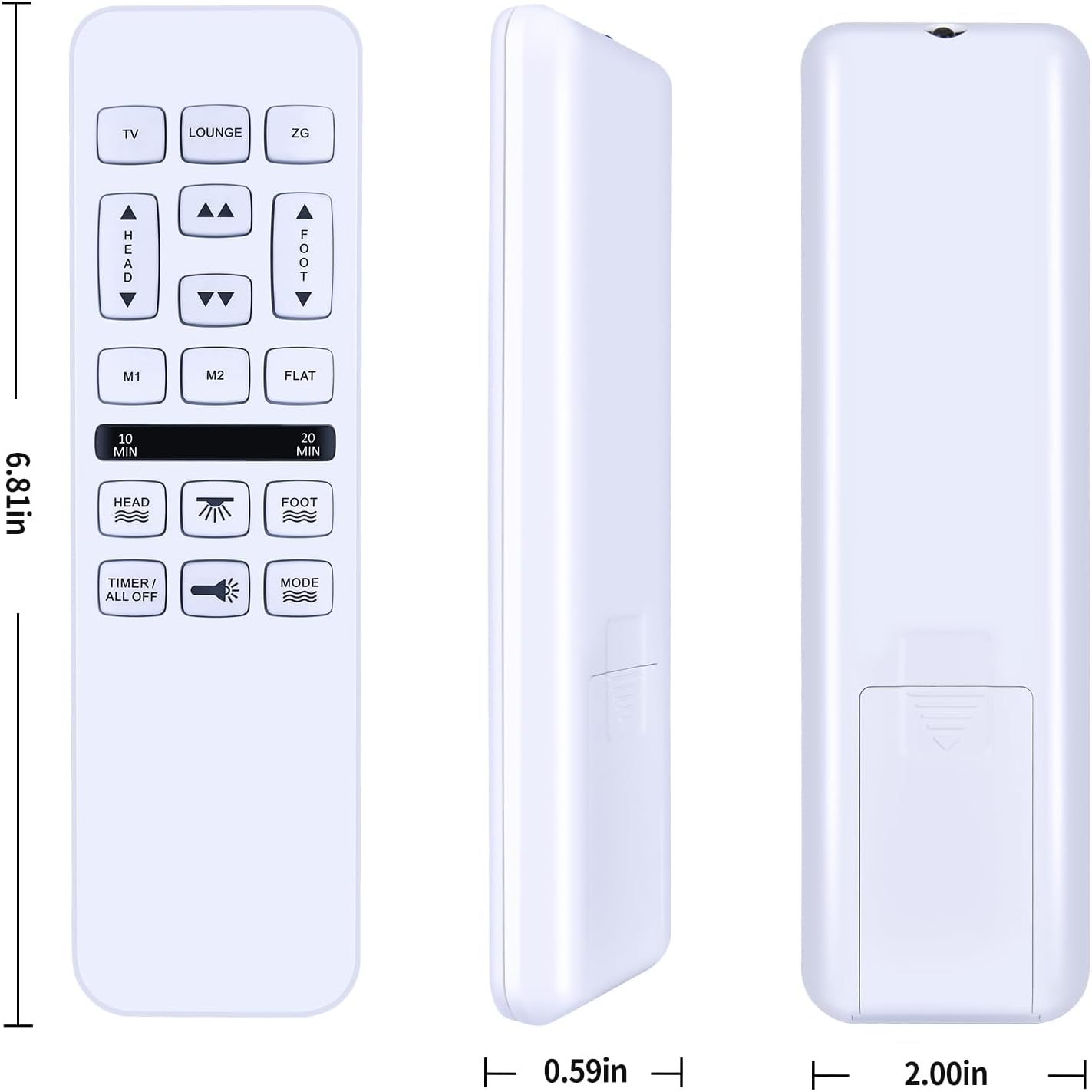 New Bed Remote Control Replacement fit for Mlily, Bedtech, or Richmat HJH55 Mattress Firm 600 or 3000 Control Box HJC18 iDealBed Custom Comfort Adjustable Bed Base