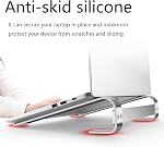 Support pour ordinateur portable en aluminium ergonomique pour bureau, Riser d'ordinateur ventilé pour le refroidissement, Compatible avec MacBook Pro Air, Dell, HP, 10-17 Inch Cahiers de notes pour le travail à domicile et au bureau