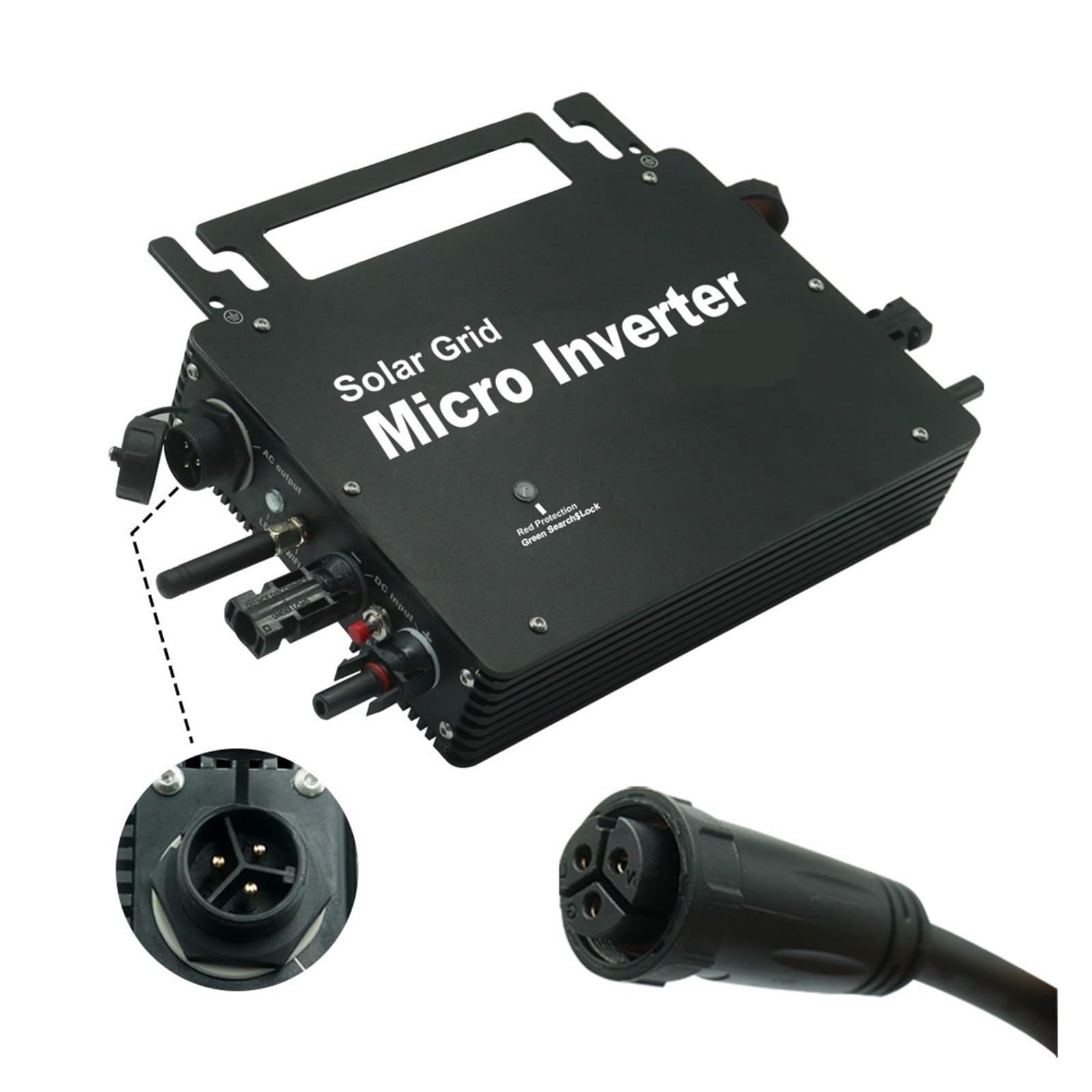 Microinversor Solar Inversor Micro Solar MPPT Resistente Al Agua IP66 300W 400W 600W 700W 800W 18-50VDC A Inversores De Conexión A Red De CA con Monitor WiFi(800W)