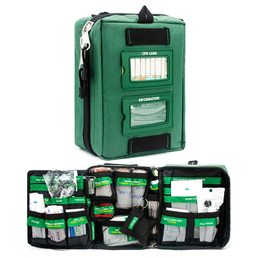 Emergency Medical Bag apteczka pierwszej pomocy, przenośna torba na urazy, profesjonalna torba pierwszej pomocy, do pracy na świeżym powietrzu w samochodzie, zielony, 4.72*7.09*11.02inch