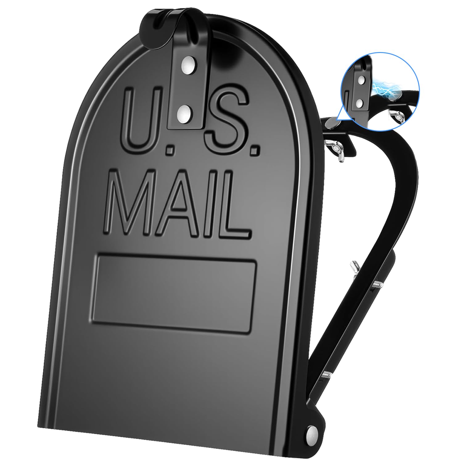 Pannello frontale di ricambio per cassetta postale, 16 cm (larghezza) x 20 cm (altezza), in metallo nero, con kit di installazione facile, si adatta alla maggior parte delle cassette postali