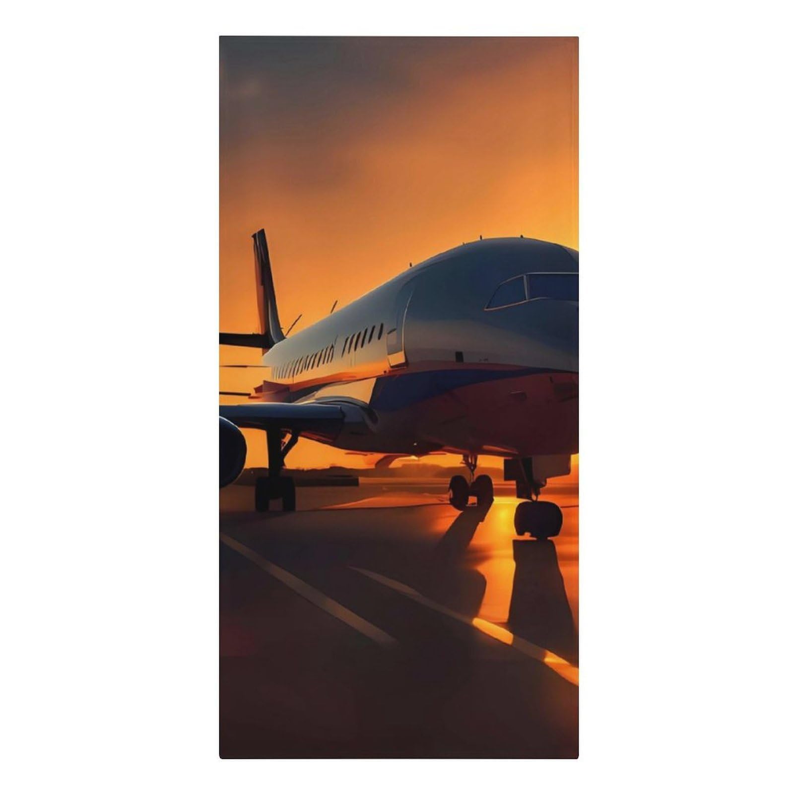 QMNLKH Airplane at Sunset Beach Towel for Women, Large Microfiber Pool Towel for Men, Absorbent Swim Towels for Home, Lightweight Bath Towels for Camping, Yoga, 30.3"x61.4"