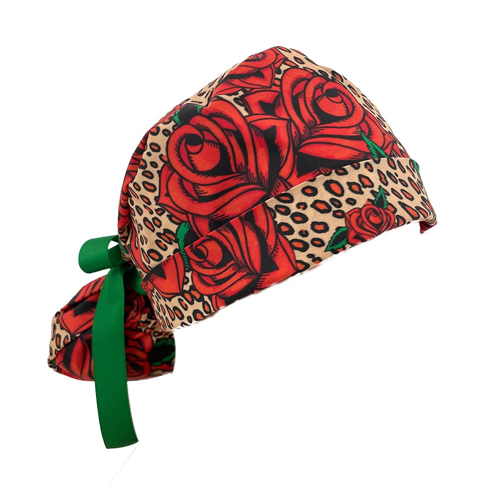 Turn Up Ponytail Medical Scrub Cap –Dream Big Holiday- Dr. Hats, Nurses Hats. Bouffant Scrub Hats. Unisex Scrub Cap. Scrub Hat for Women & Men tie Back | Working Cap with Holder Brown