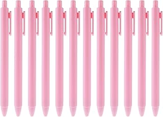 Bewudy 12 Pcs Pastel Retractable Gel Ink Pens, Aesthetic Gel Pens 0.5mm Fine Point Black Ink Gel Pens Cute Ball Point Pen Smooth Writing Pens Rollerball Pens Office Cute Gel Pens for Women (Pink)