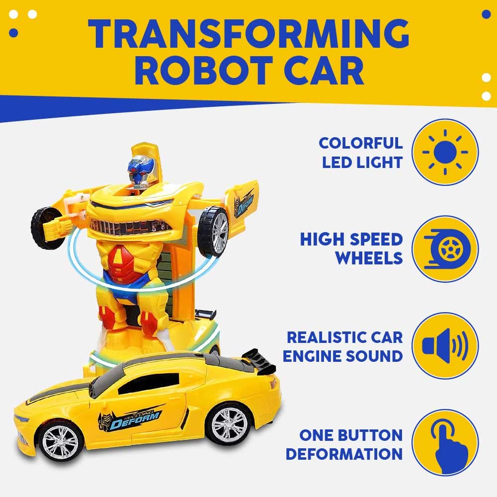 Generic Voiture Transformable Robot - Jaune - Prix pas cher