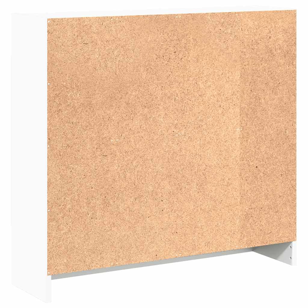 Bücherregal Weiß aus Holzwerkstoff 80x24x75 cm, 2-Fächer-Design, stabiles Aufbewahrungsregal, vielseitiges Wand- und Büroregal für Bücher, Cubes und Dekoration