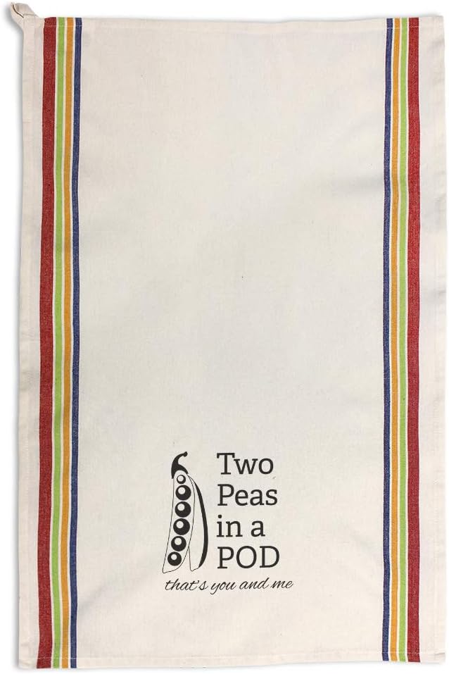 Custom Decor Kitchen Towels 2 Peas in A Pod Funny & Novelty Humor Funny & Novelty Humor Cleaning Supplies Dish Towels Multi Stripe Design Only