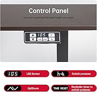 Vista 4 de Escritorio eléctrico de pie con altura ajustable, escritorio para computadora de 55 pulgadas, escritorio de juegos para oficina en casa, estación