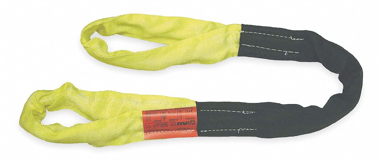 Lift-All EE90X4 Tuflex Polyester Eye/Eye Roundsling, Yellow, 4' Length