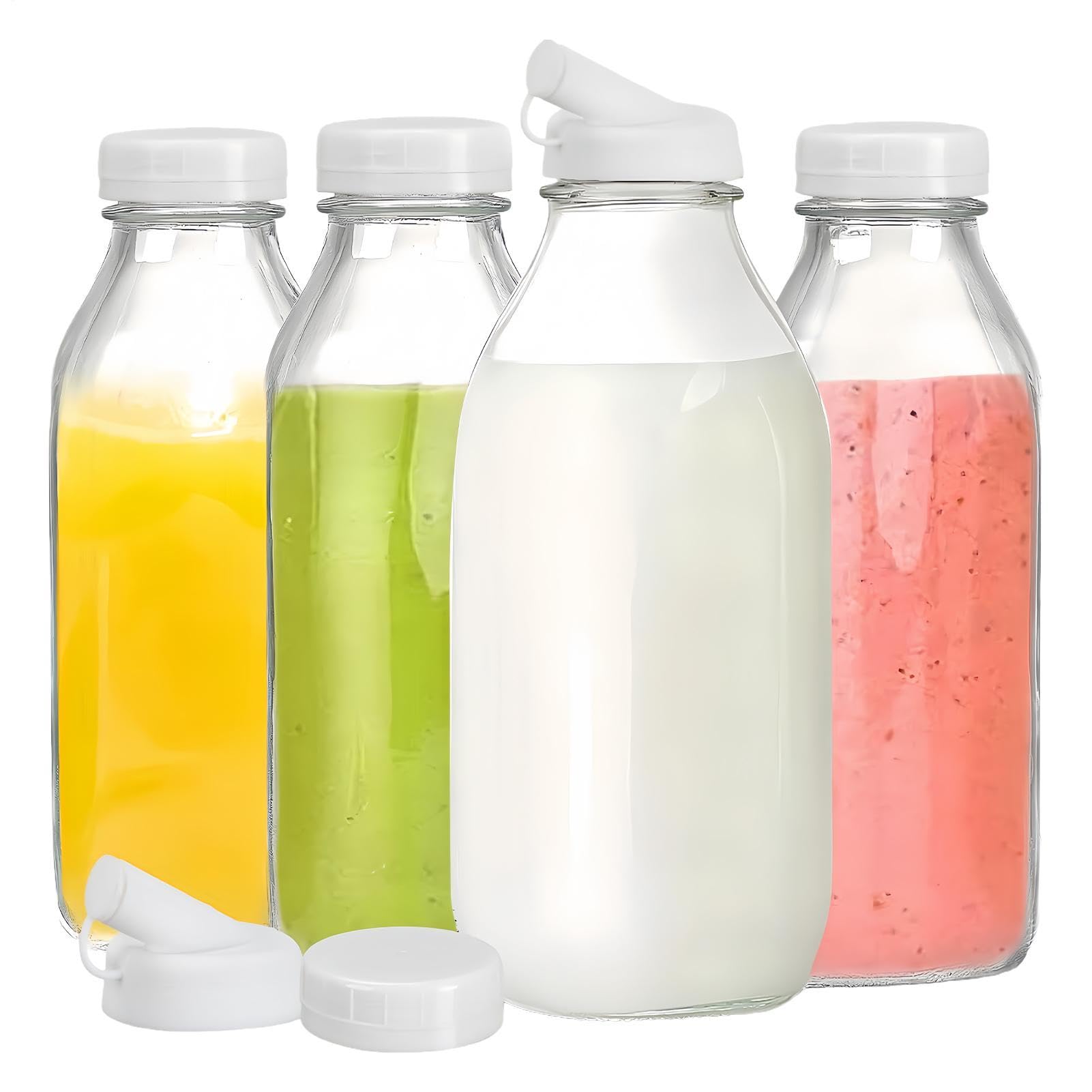 Glasflaschen Für Saft 1 Liter Wiederverwendbare Luftdichte Trinkflasche Mit | Auslaufsicherer Trinkbecher Für Wasser, Milch, Saft, Kühlschrank, Küche, Kochen, Reisen Und