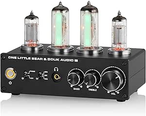 Douk Audio T9 Vacuum Tube Phono Preamp Stereo Turntable Preamplifier with Headphone Output and Treble Bass Control for MM/MC Record Player, Home Hi-Fi Audio, Amplifier, Speaker