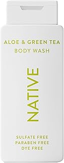 Native Body Wash Contains Naturally Derived Ingredients | For Women & Men, Sulfate, Paraben, & Dye Free Leaving Skin Soft and Hydrating |Aloe & Green Tea 18 oz