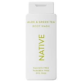 Native Body Wash Contains Naturally Derived Ingredients | For Women & Men, Sulfate, Paraben, & Dye Free Leaving Skin Soft and Hydrating |Aloe & Green Tea 18 oz