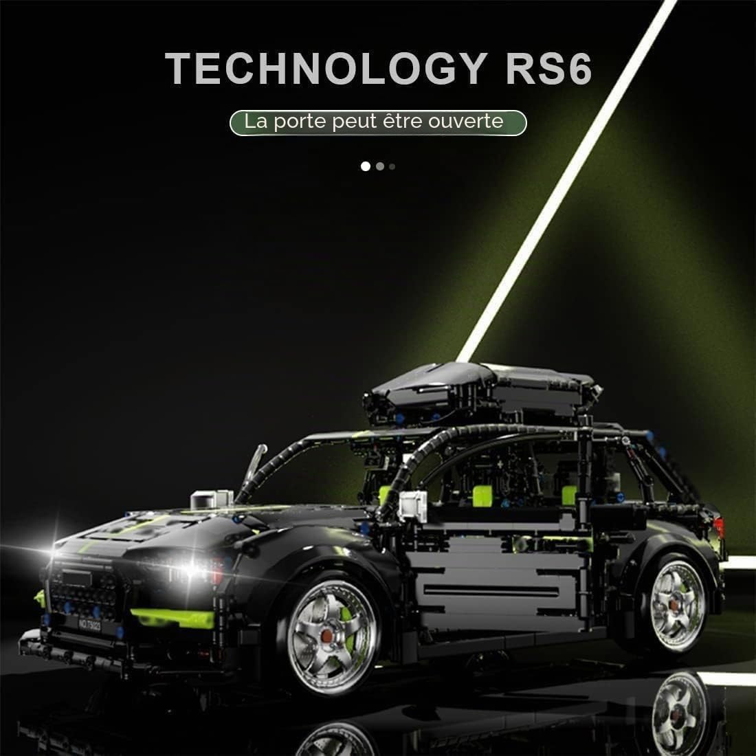 Technique Voiture de Course Briques pour RS6 Avant 2896 pièces Kit de modélisation Voiture de Sport 1:10 MOC Voiture de Course Jouet Kit de Construction Compatible avec les Grandes Marques