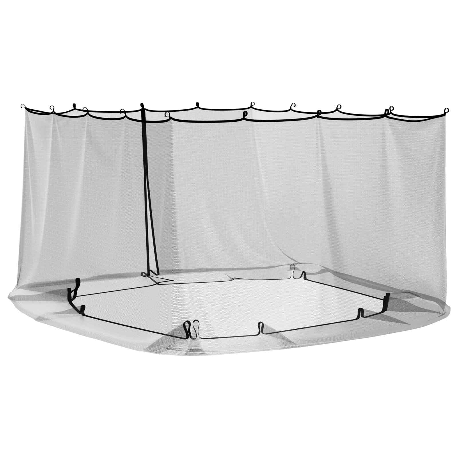 Mangloder Moustiquaire pour tonnelle - 4 x 3 m - Noir - Maille 220 - Légère et respirante - Fermeture éclair - Pour balcon, terrasse, camping, randonnée, extérieur