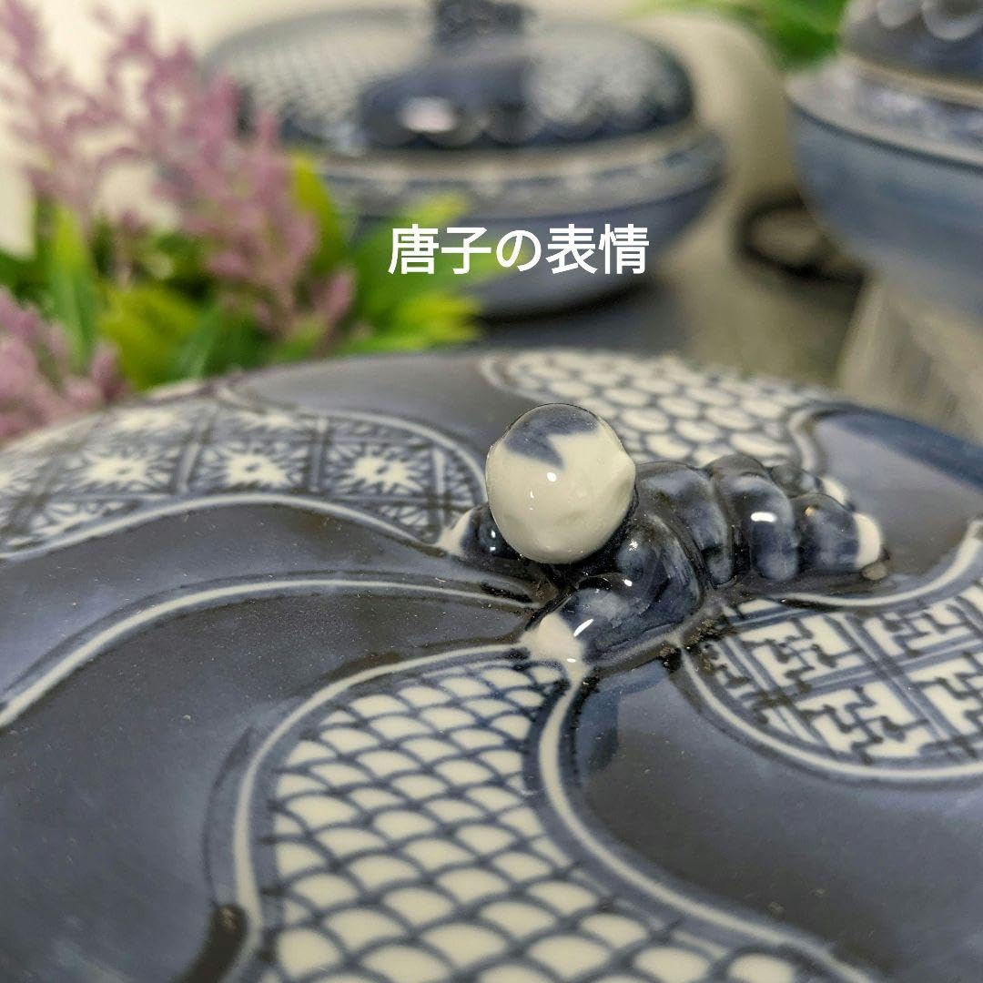 Amazon.co.jp: 京焼清水焼蓋向付 初代加藤利昌作 青華祥瑞一閑人蓋向付 