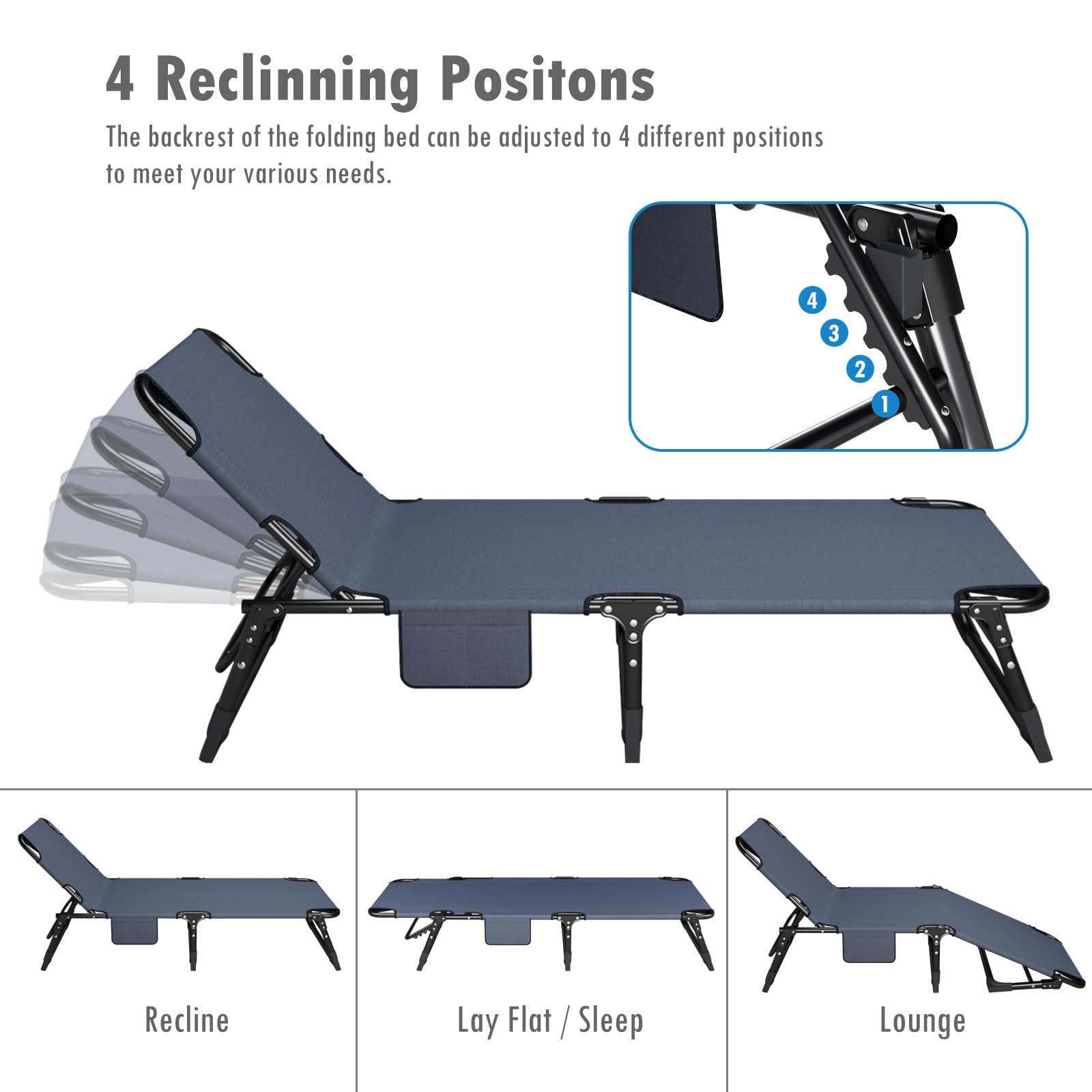 lit de camping pliable portable avec matelas et oreiller confortables - lit de c