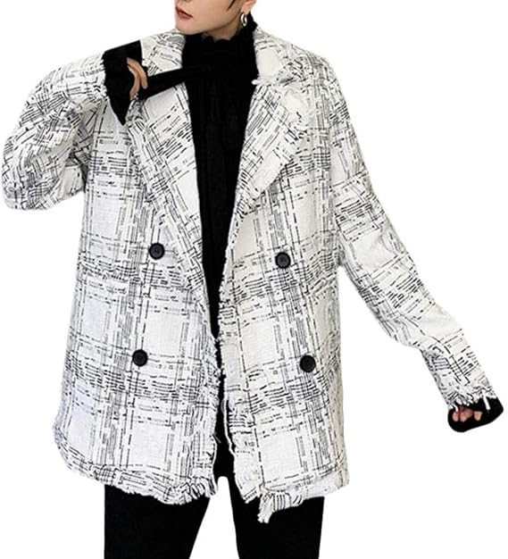 Amazon Bestmood チェックコート メンズ ゆったり ブレザー ジャケット 切りっぱなし スーツ テーラードジャケット トレロ ファッション 韓国ファッション ダッフルコート V白 コート ジャケット 通販 Amazon Bestmood チェックコート メンズ ゆったり ブレザー ジャケット 切りっぱなし スーツ テーラードジャケット トレロ ファッション 韓国ファッション ダッフルコート V白 コート ジャケット 通販