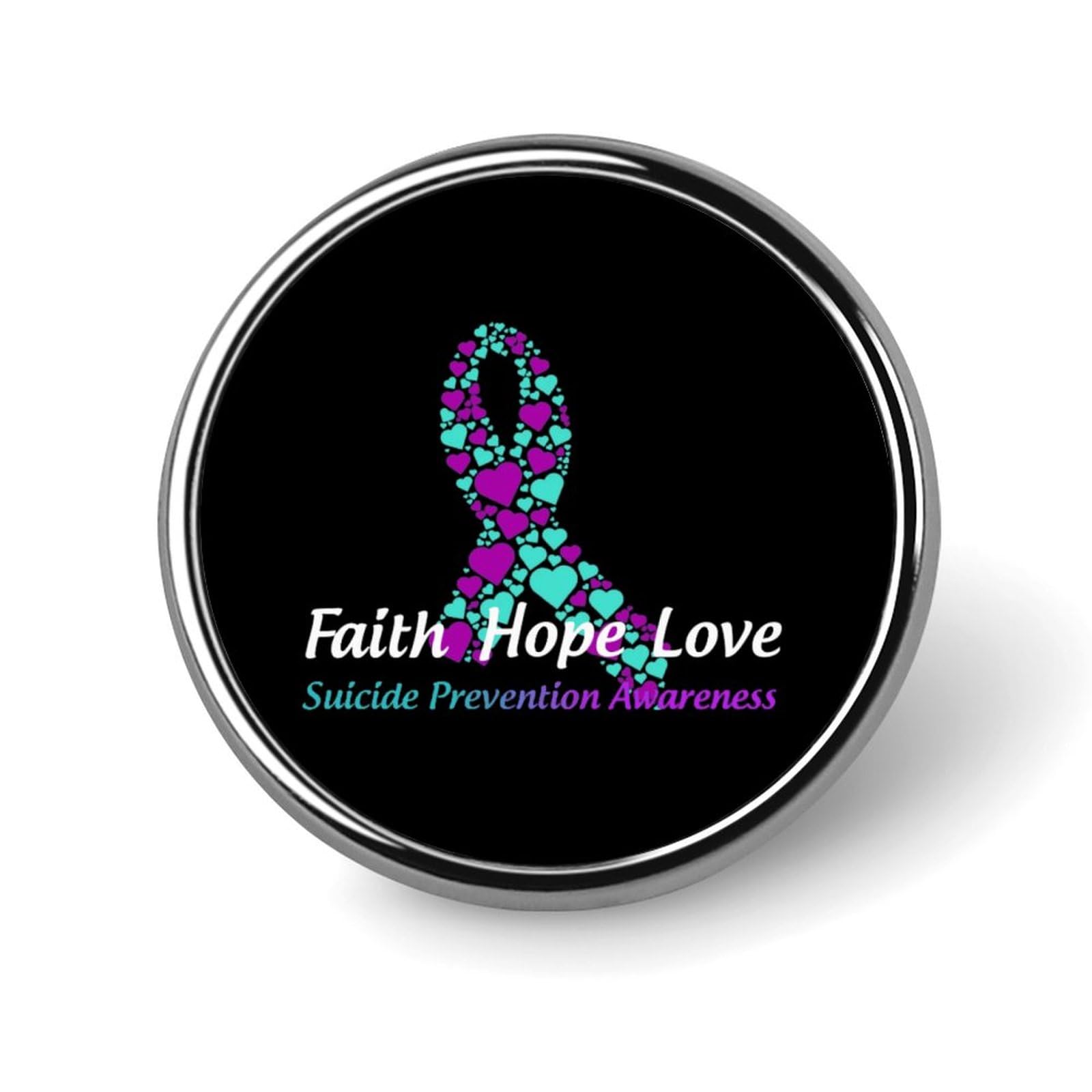 Suicide Prevention Awareness Pins Round Buttons Brooches Enamel Lapel Pin Party Supplies Decor Badges for Hats Clothes Bags